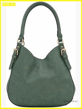 Lightweight 3 Compartment Faux Leather Hobo Bag Medium